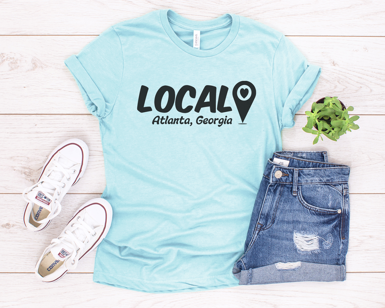Sip and Shop Map Pin Tee