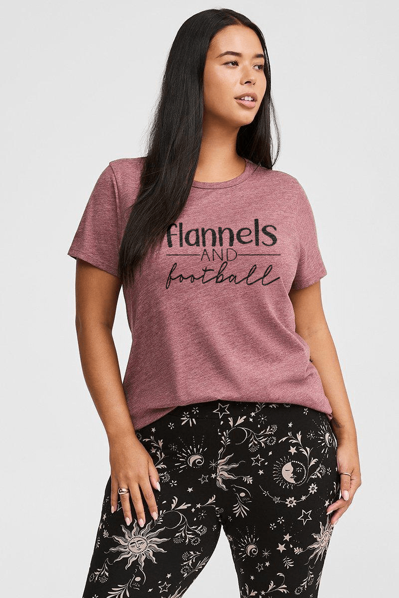 Flannels And Football Plus Size Graphic Tee