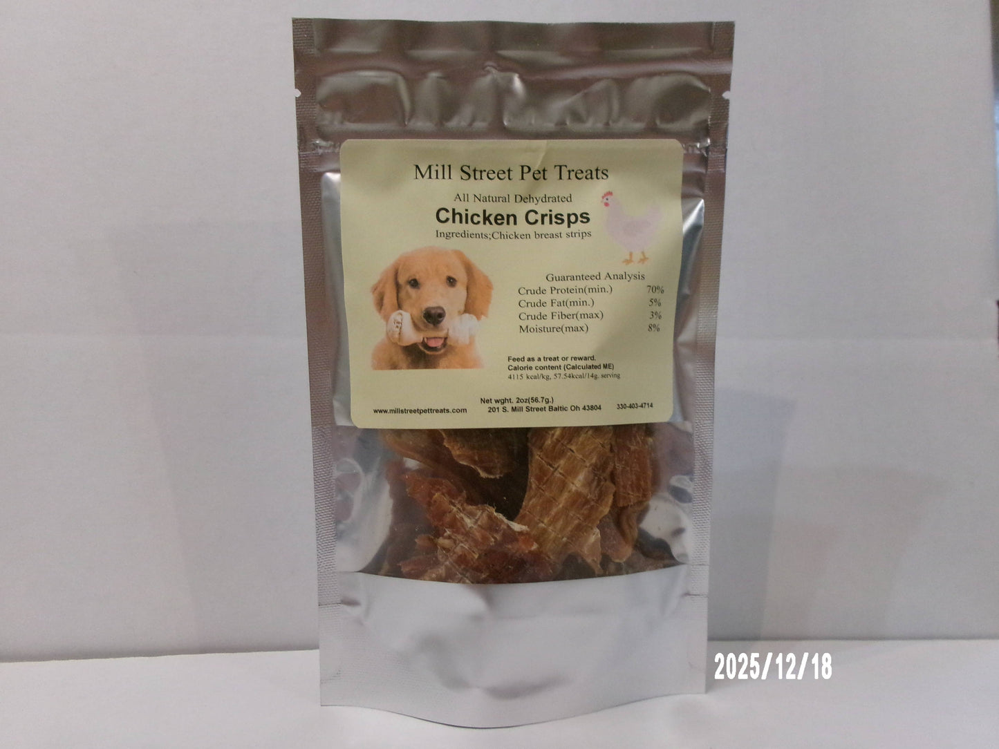 Chicken Crisps/Dehydrated Breast Strips/2oz.