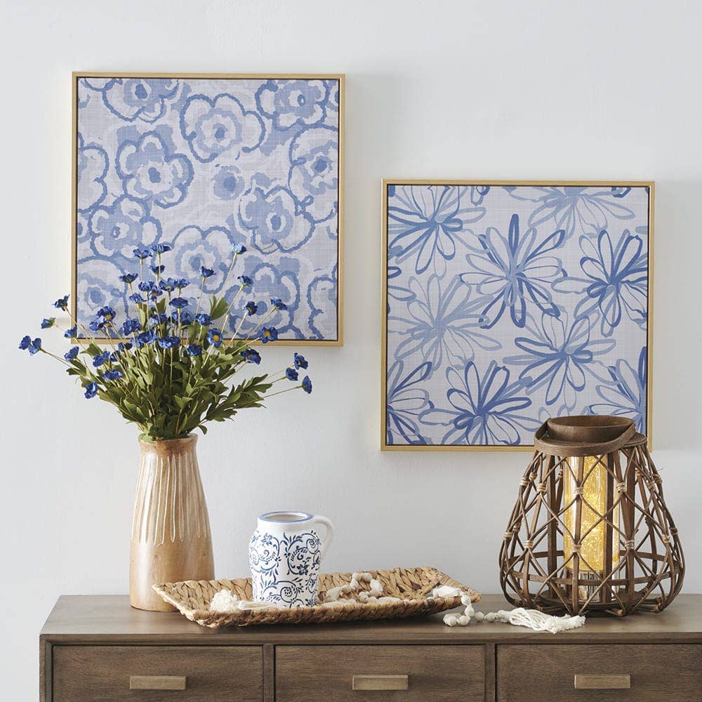 Blue Daisy Framed Canvas Print