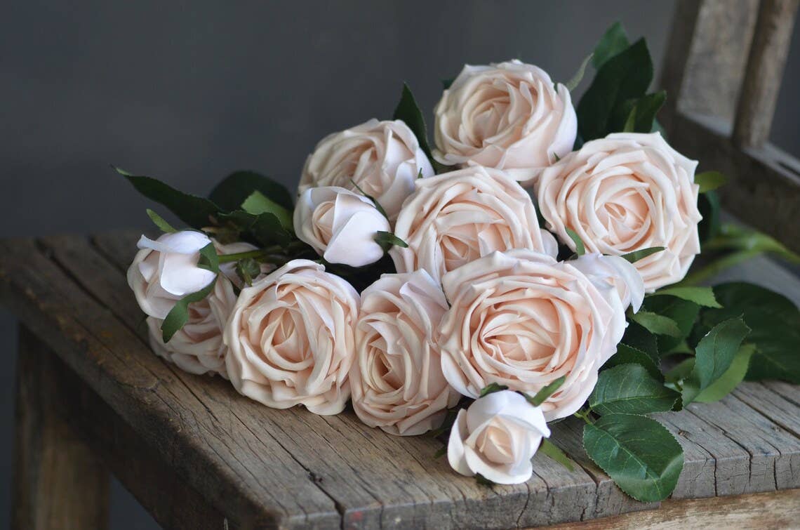 28.75"-Elegant Fall theme Real Touch Cabbage Rose
