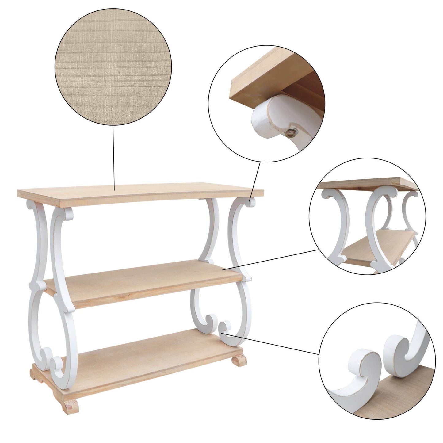 Farmhouse Rustic Wood Console Table