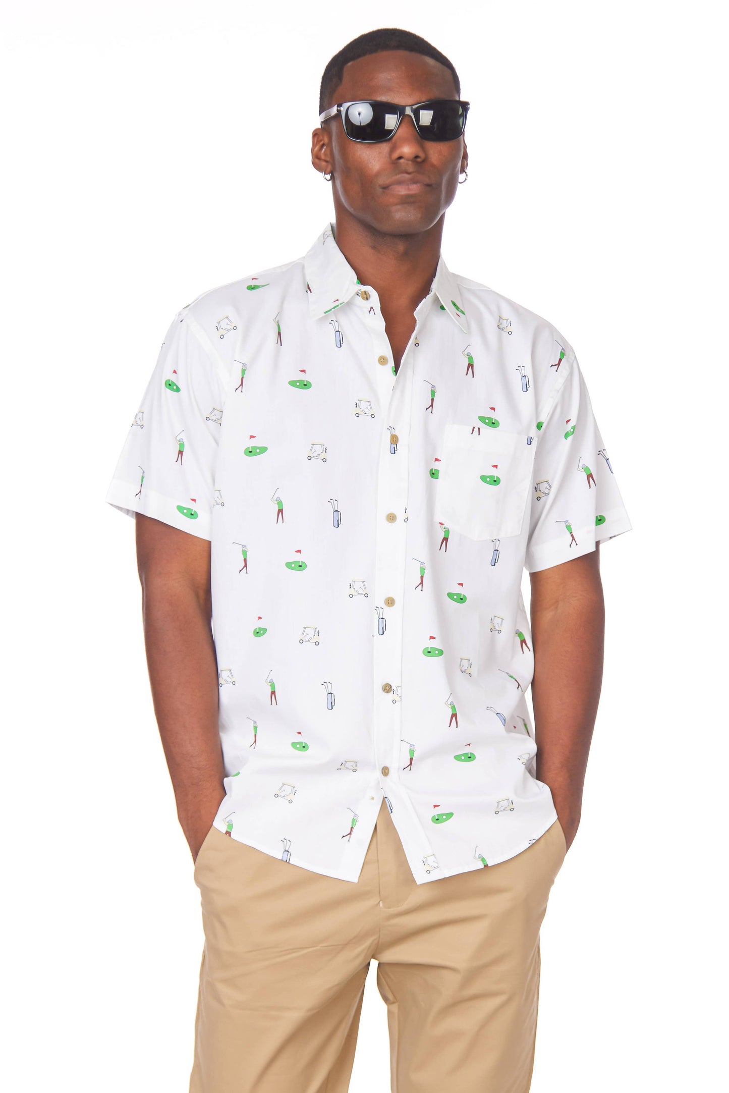 Men's Printed Woven Fun Print Short Sleeve Cotton Shirt