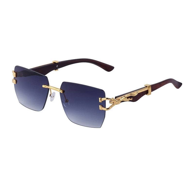 Vintage Leopard Print Square Sunglasses For Men