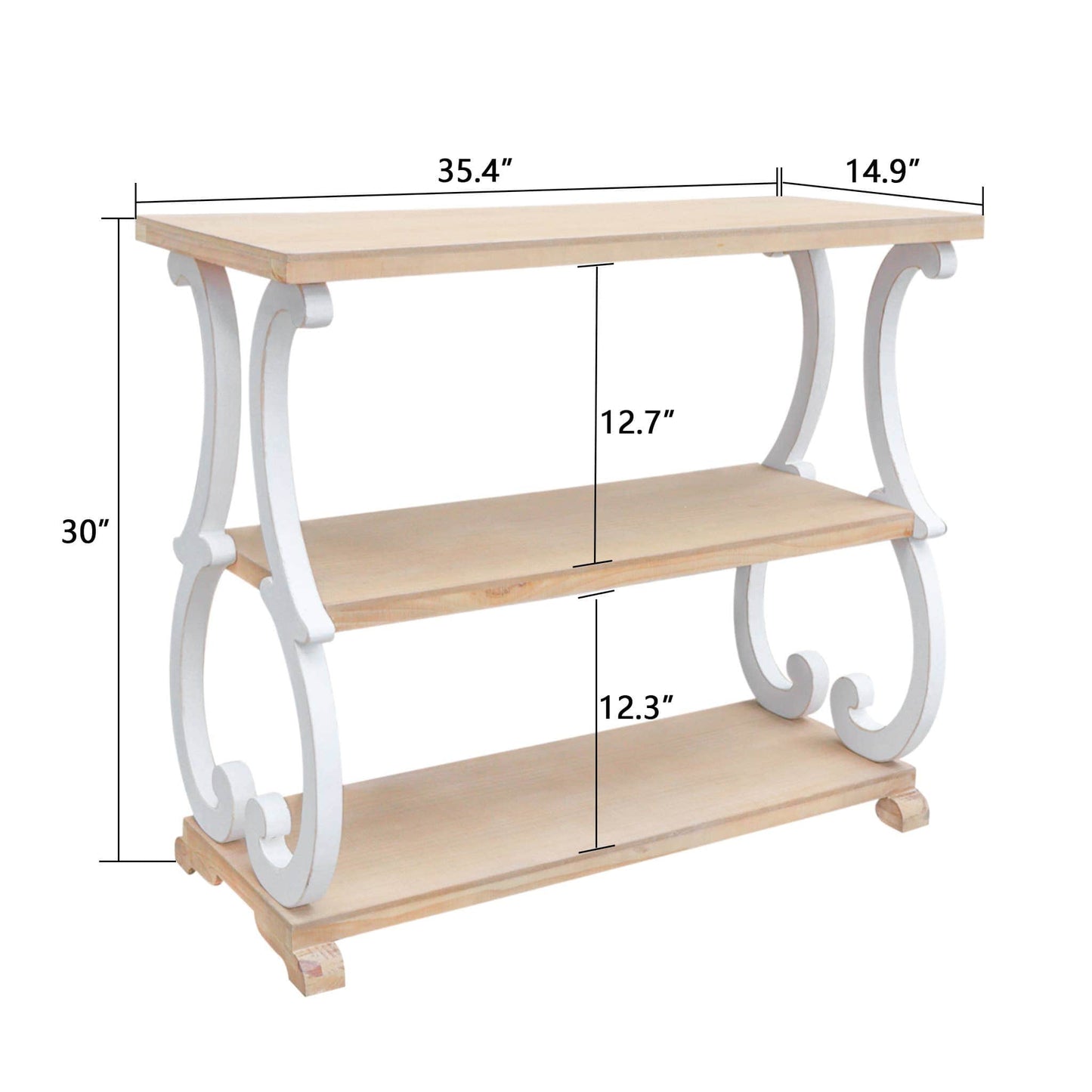 Farmhouse Rustic Wood Console Table