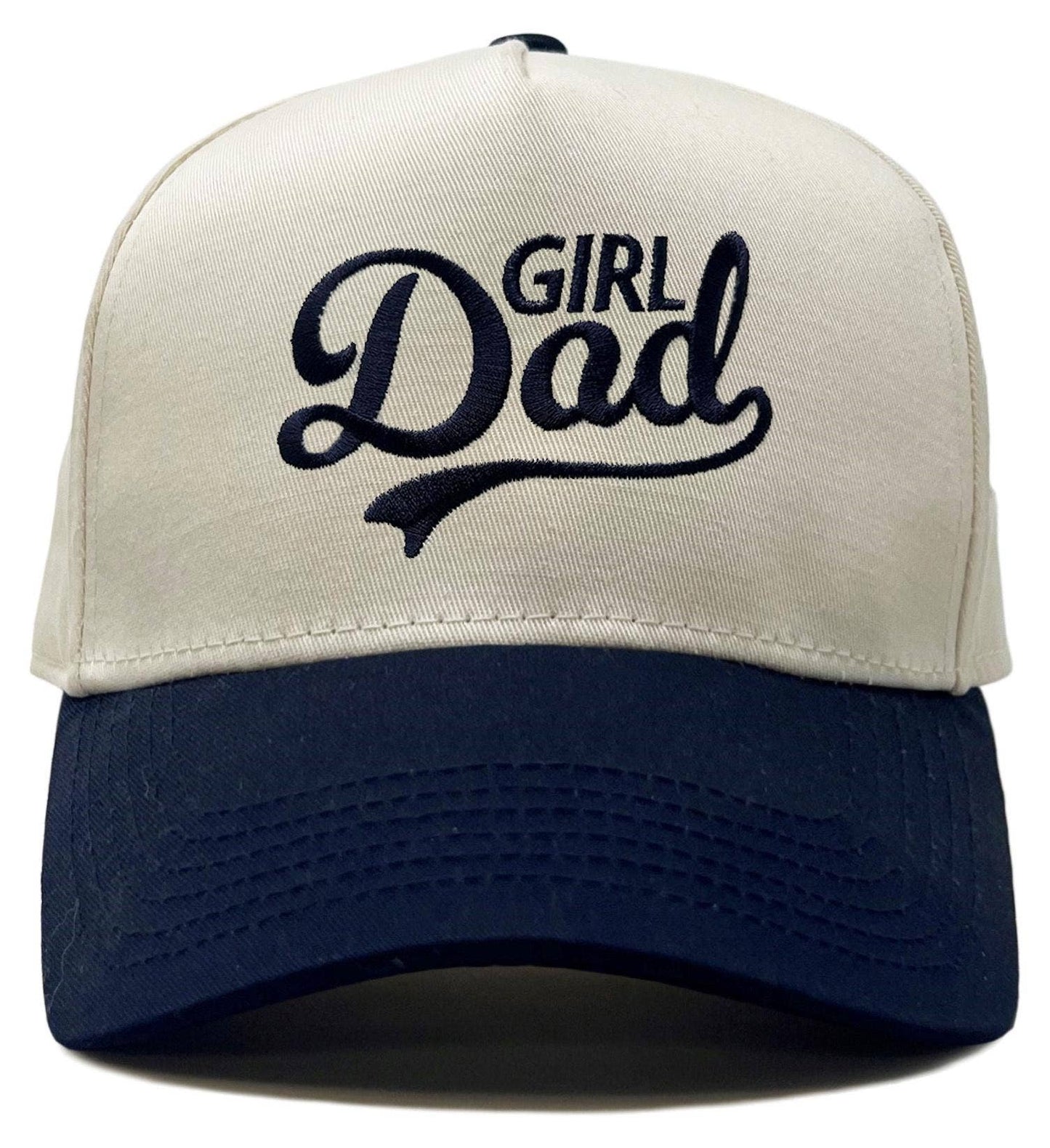 Two Tone Cap - Girl Dad - Navy/Beige