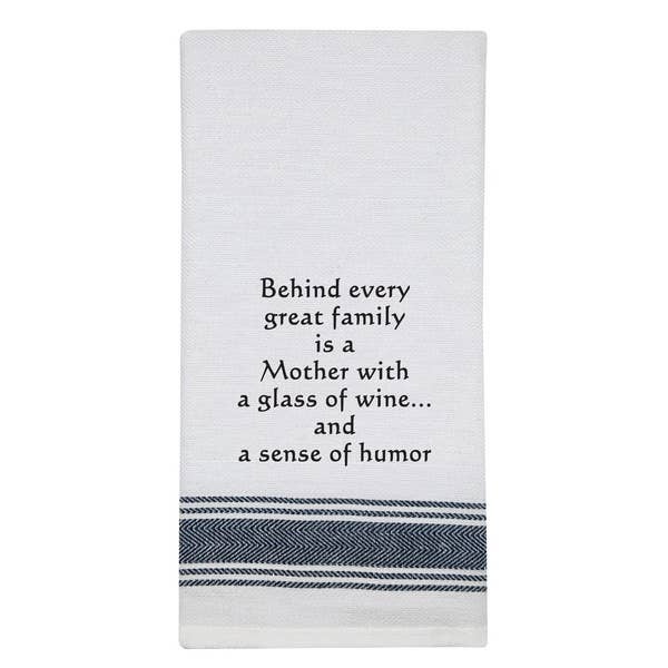 NEW BB-B-108 White Kitchen Tea Towel "Behind every great..."