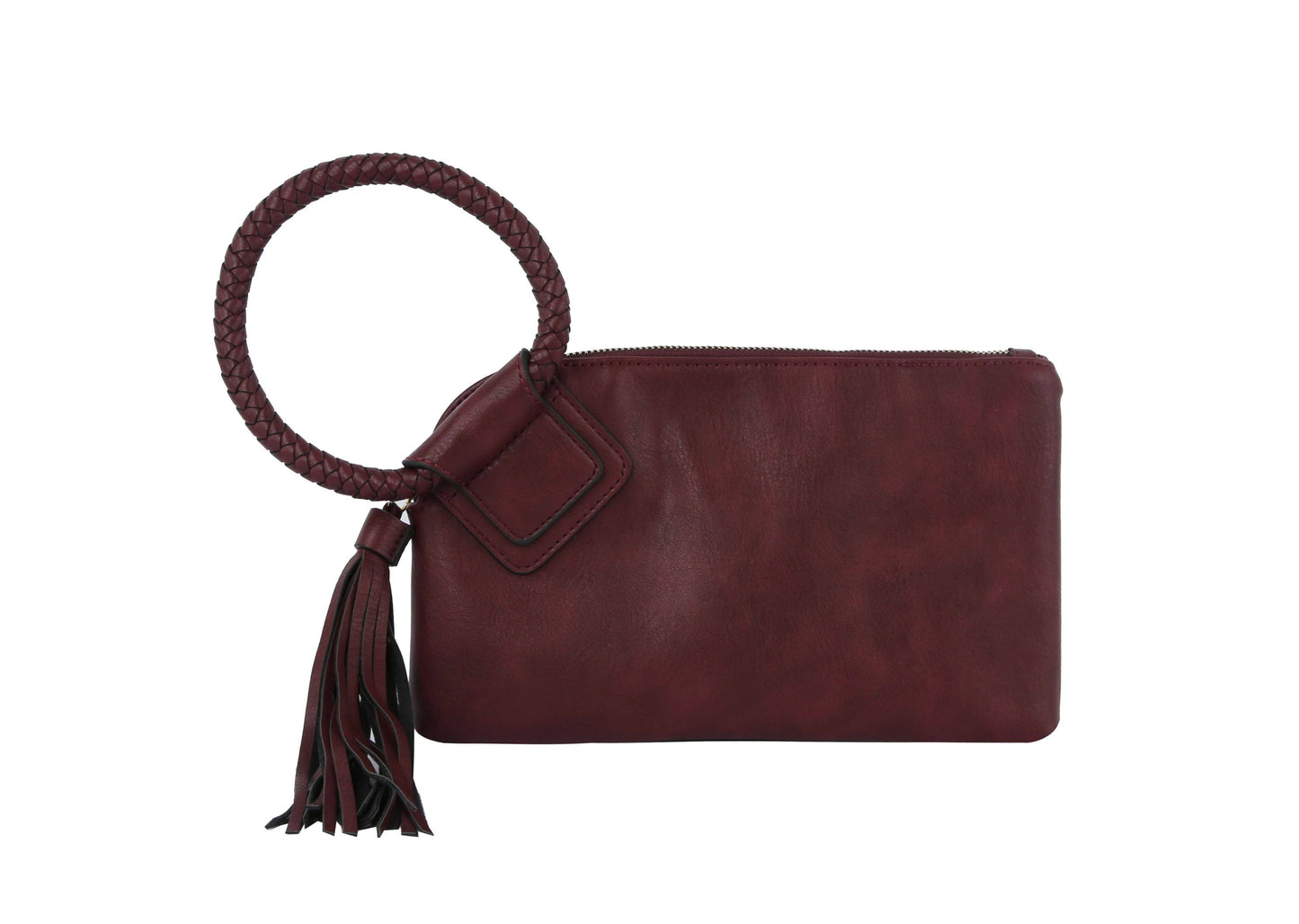 Braided Ring Handle Wristlet Clutch