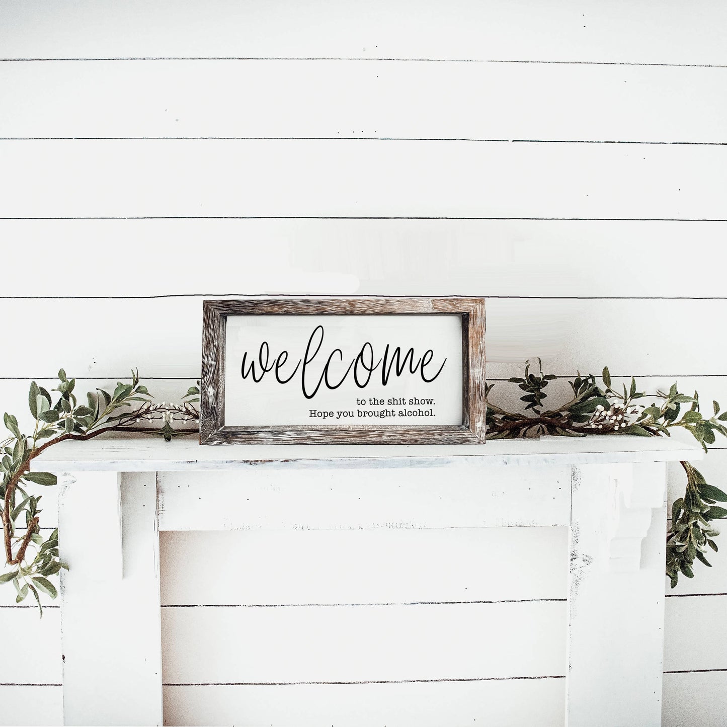 Wooden Sign For Home, Funny Home Decoration Wall + Shelf Art