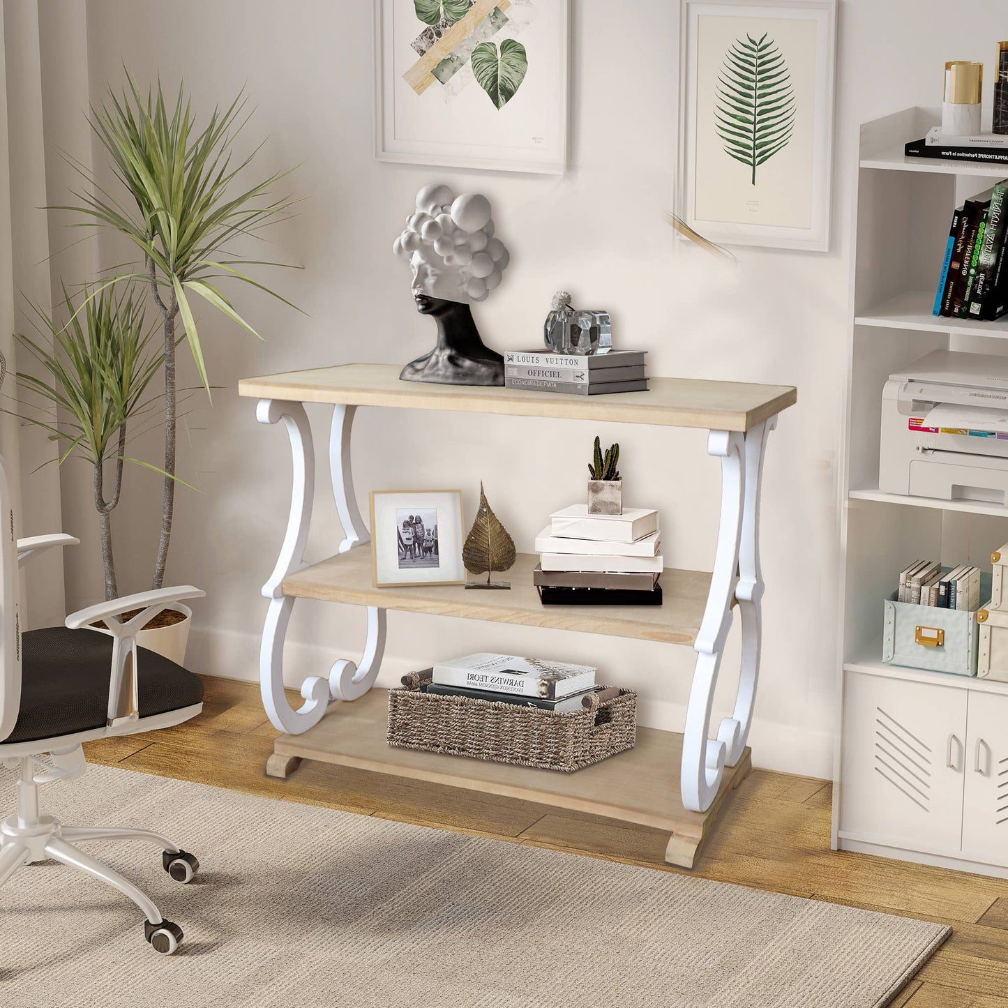 Farmhouse Rustic Wood Console Table