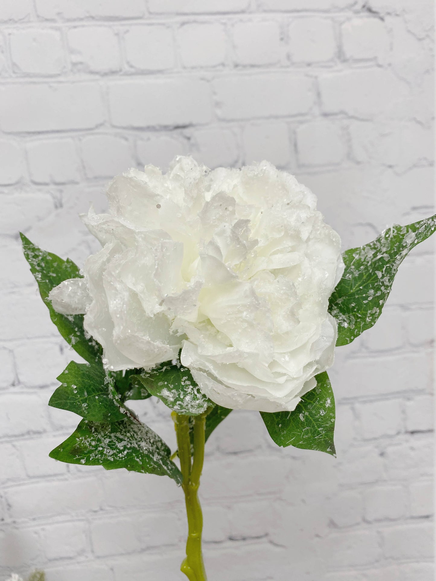 14" Snowy peony bloom-White Christmas Winter Wedding Flower