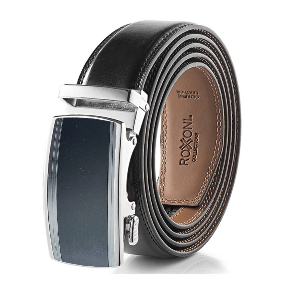 Men’s Genuine Leather Ratchet Belt with Automatic Buckle