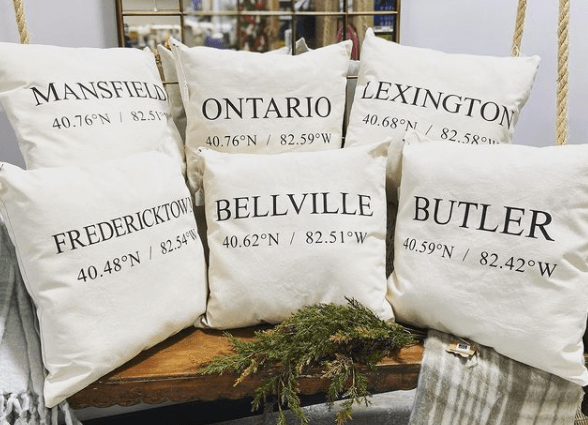 Wendell GPS Coordinates Pillow