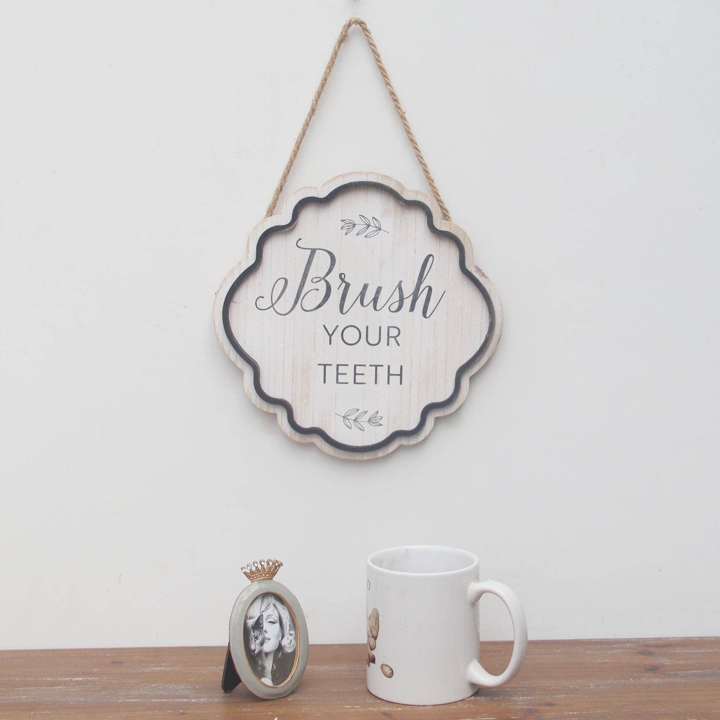 Vintage Bathroom Rules Sign-Brush Your Teeth
