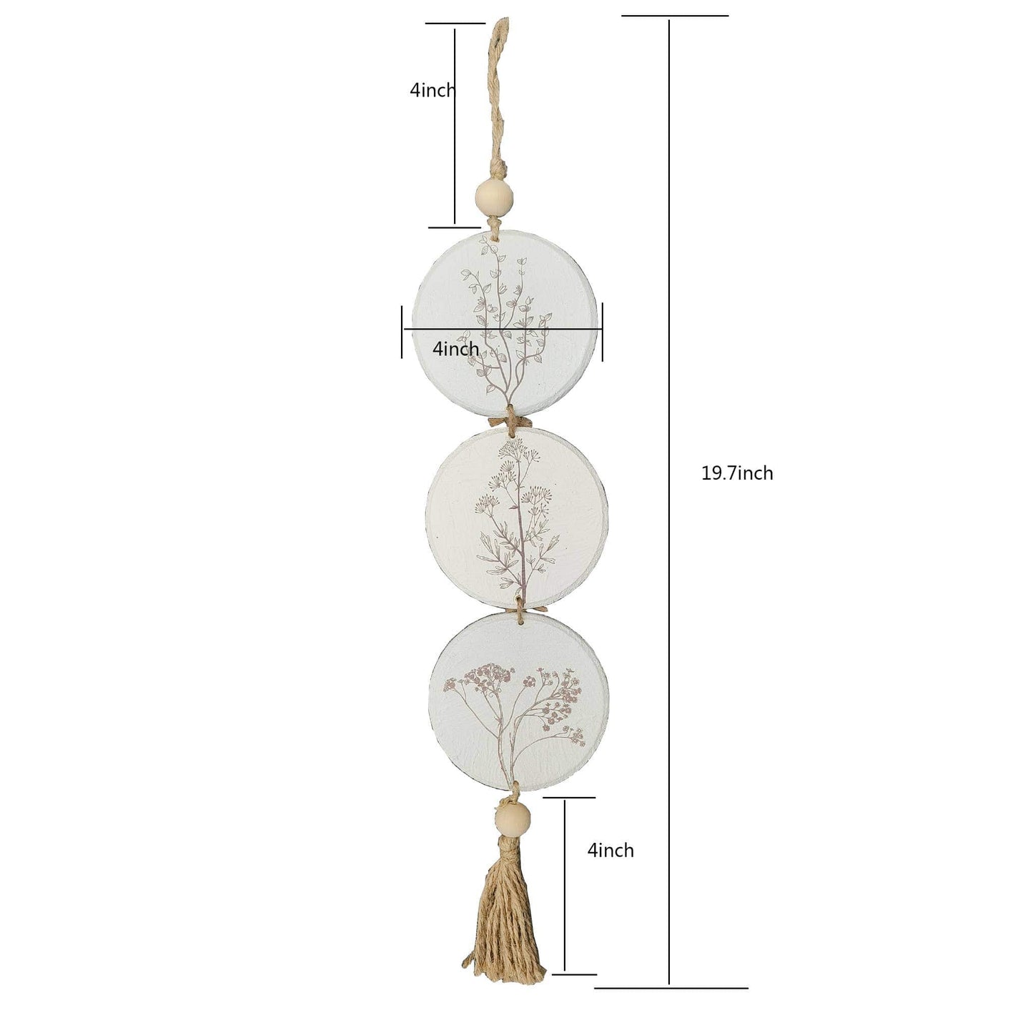 Farmhouse Wood Flowers and Beads Wall Art Hanging Decor