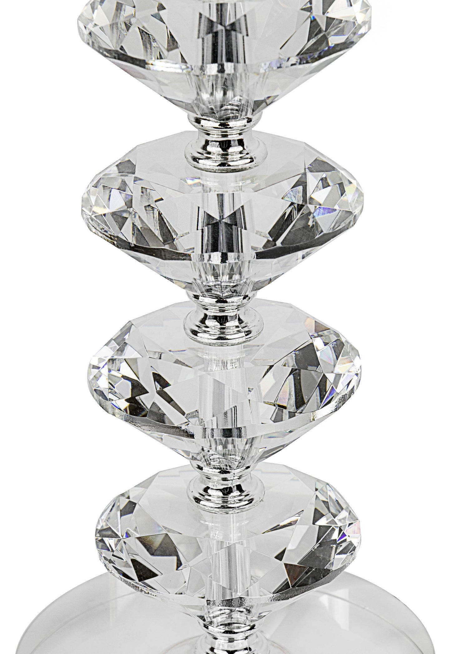 23" Genuine Crystal Table Lamp w/ Stacked Diamond Base