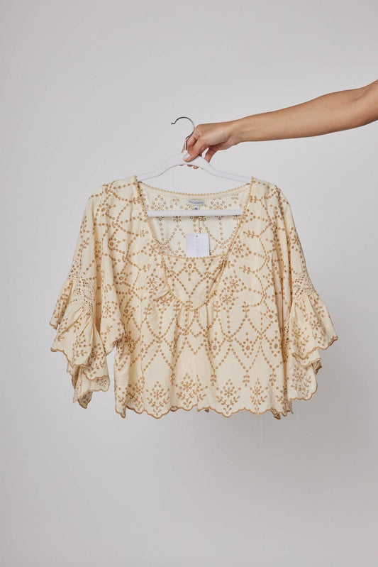 Sandra Embroidered Eyelet Blouse Spring