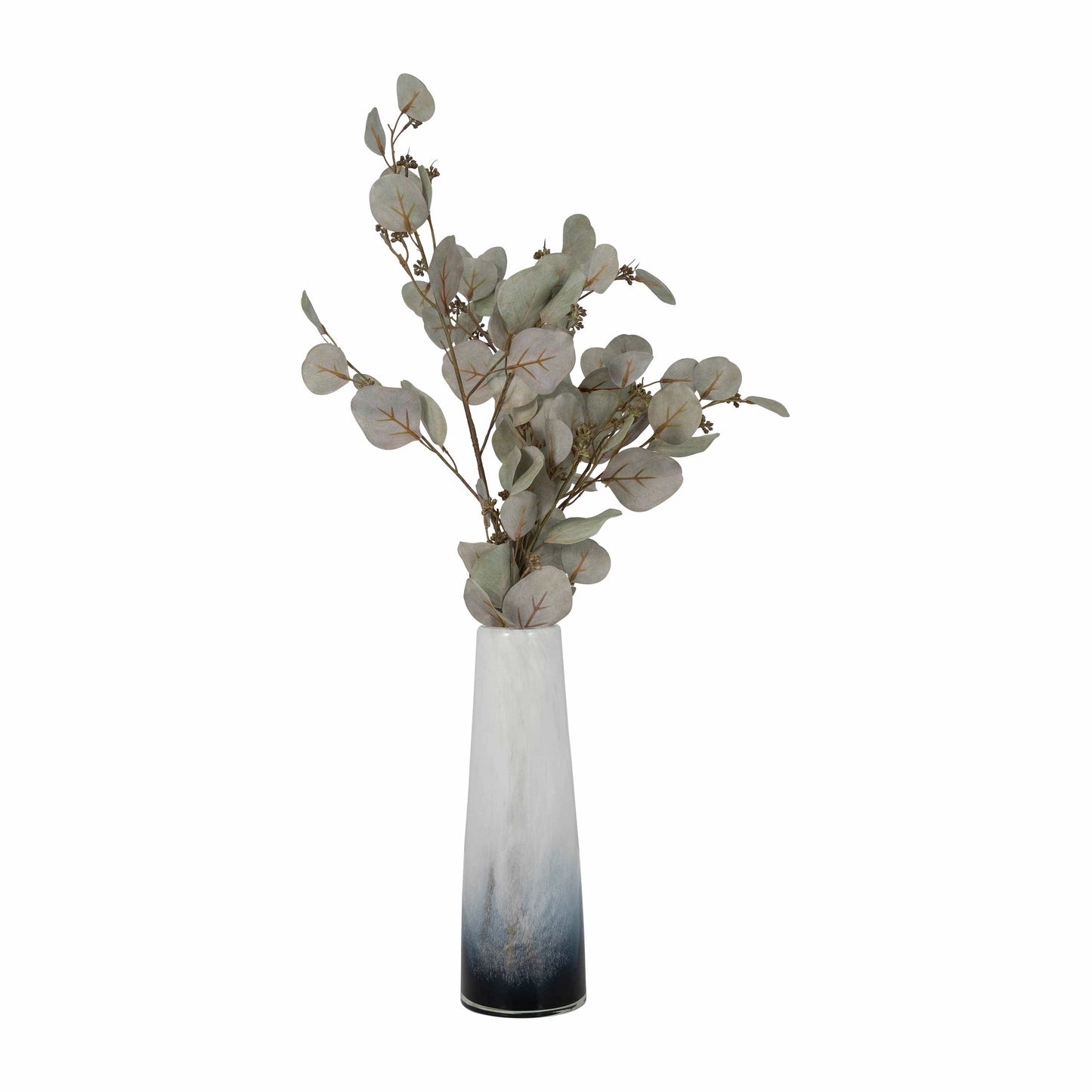 Glass Ombre Cylinder Waters Decorative Vase - Blue, 15 in.