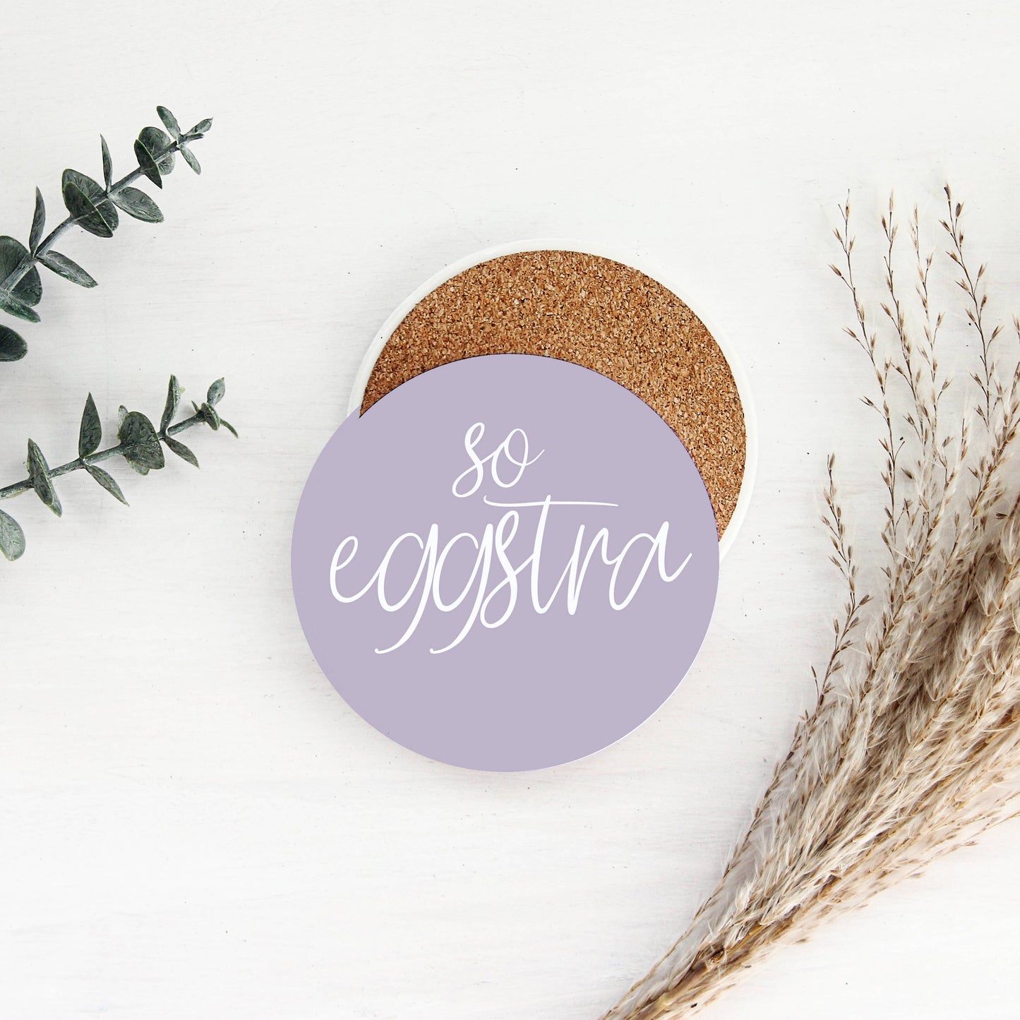 Easter Tabletop Decorations, Spring Coaster Gift Set Ceramic