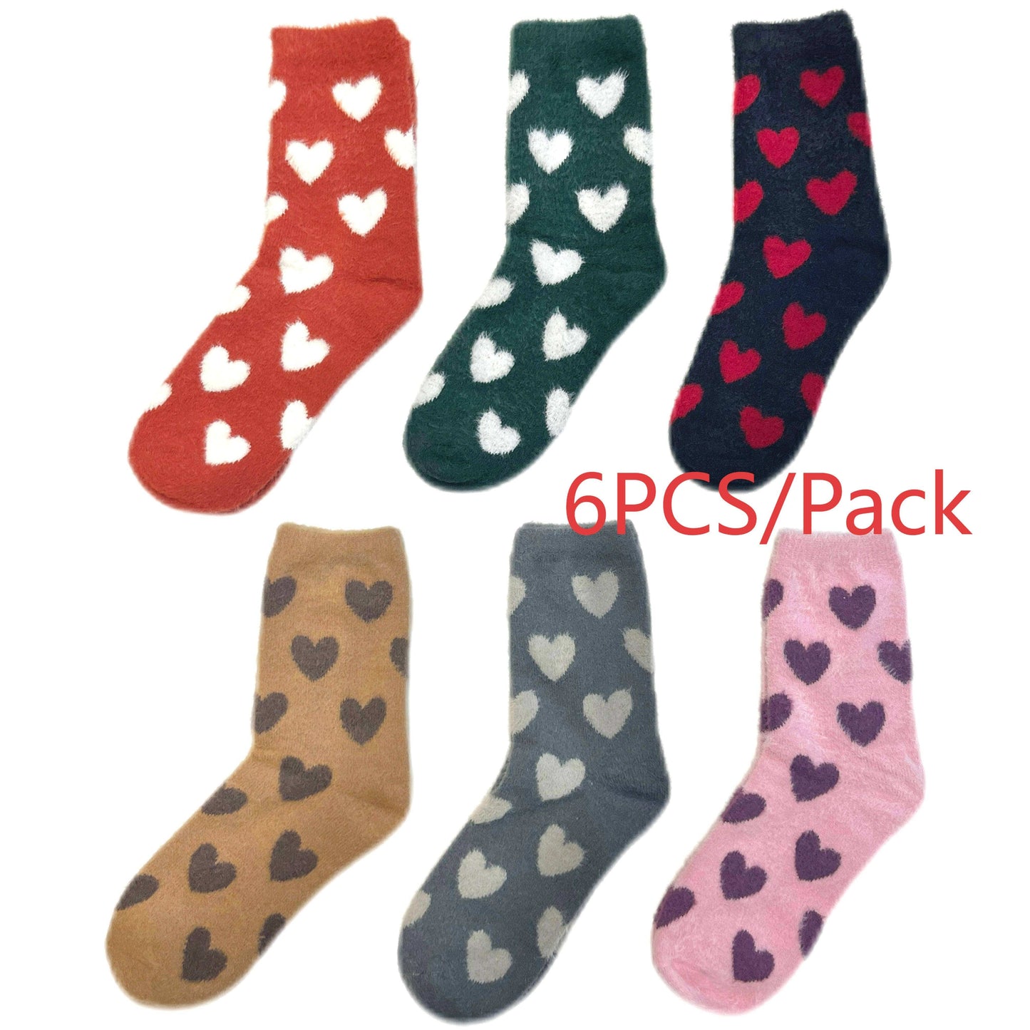 Furry Heart Winter Socks Acrylic Wool Chritsmas