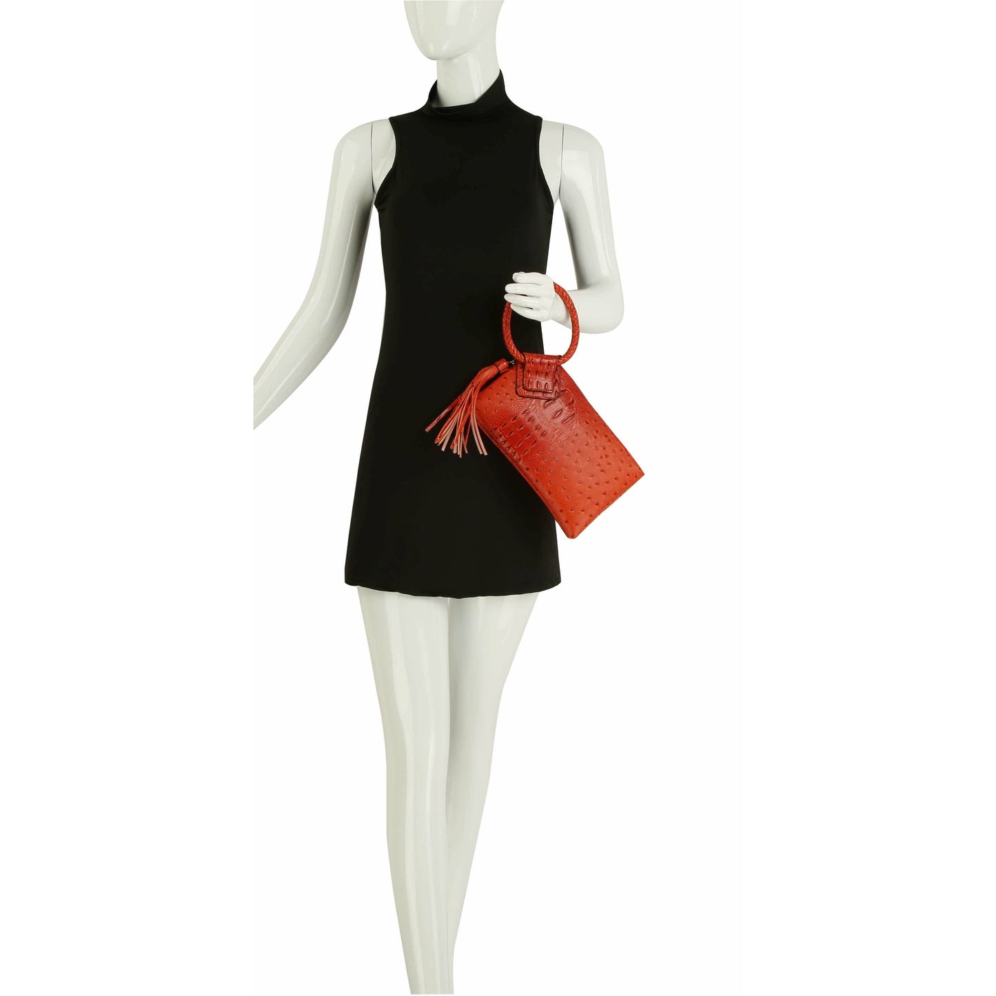 HF  Tassel Accented Embossed Wristlet Clutch  JYV-0374