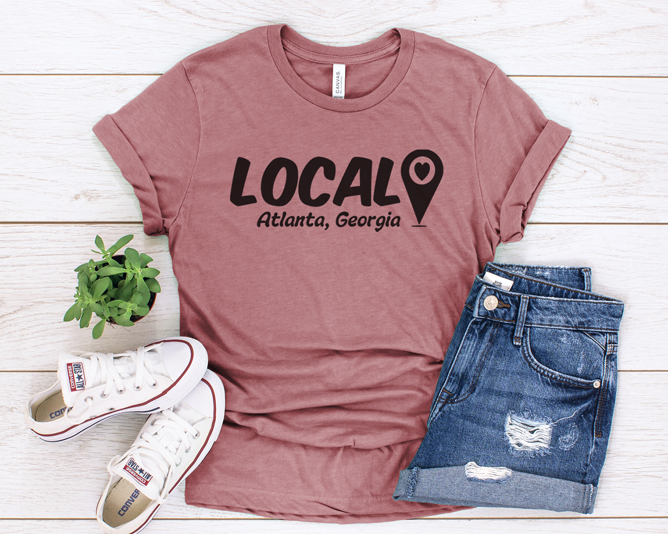 Sip and Shop Map Pin Tee