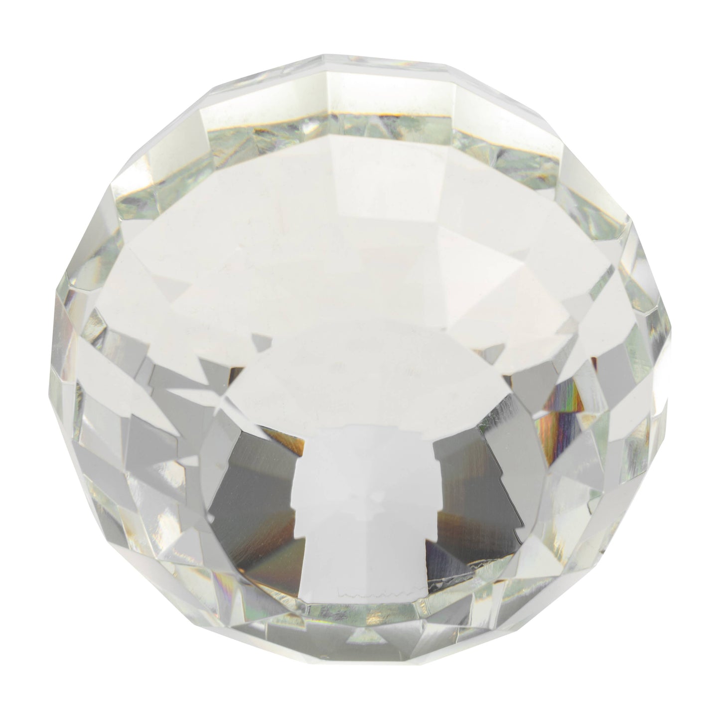 Clear 3 in. Crystal Glass Modern Solid Round Orb