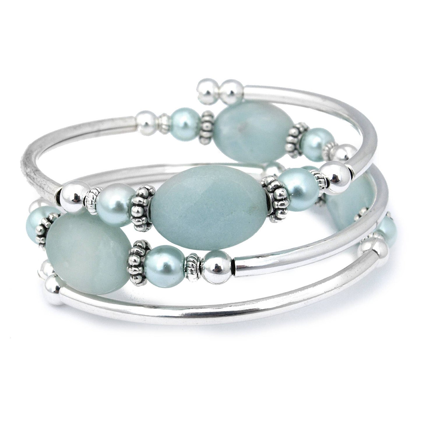 Ocean Mist - Amazonite & Pearl Bracelet
