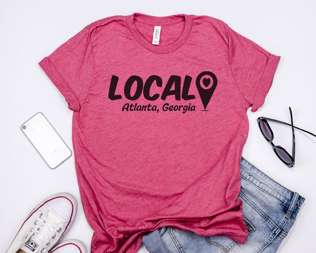 Sip and Shop Map Pin Tee