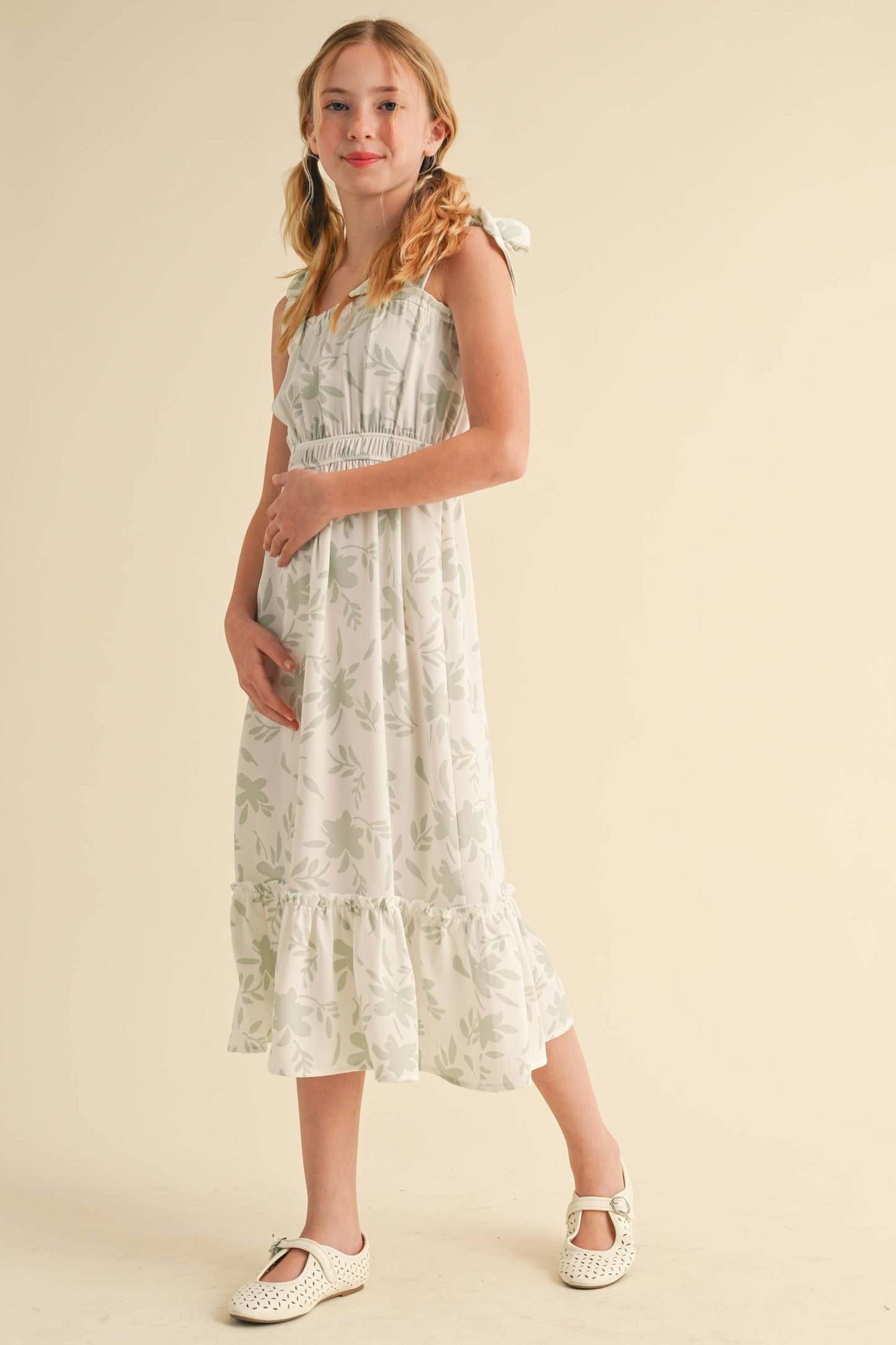 TWEEN GIRLS KIDS STRAPPY JULIETTE WAIST MIDI DRESS (7-12)