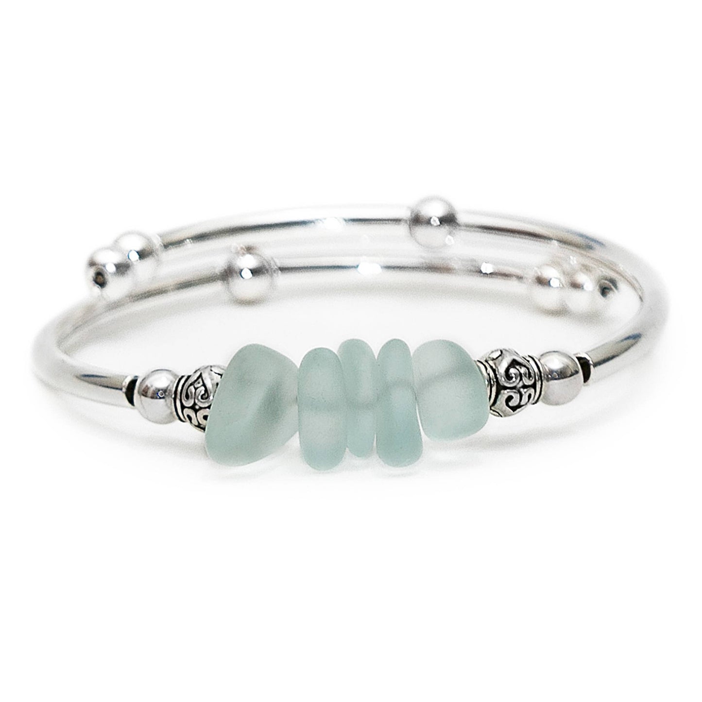 "Coke" Sea Glass Nuggets Single Bracelet