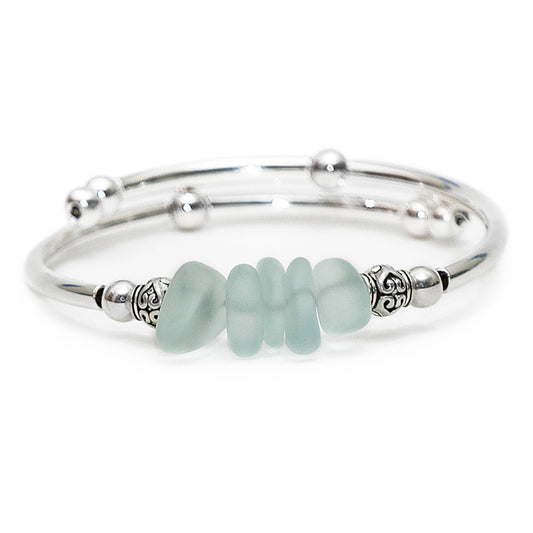 "Coke" Sea Glass Nuggets Single Bracelet