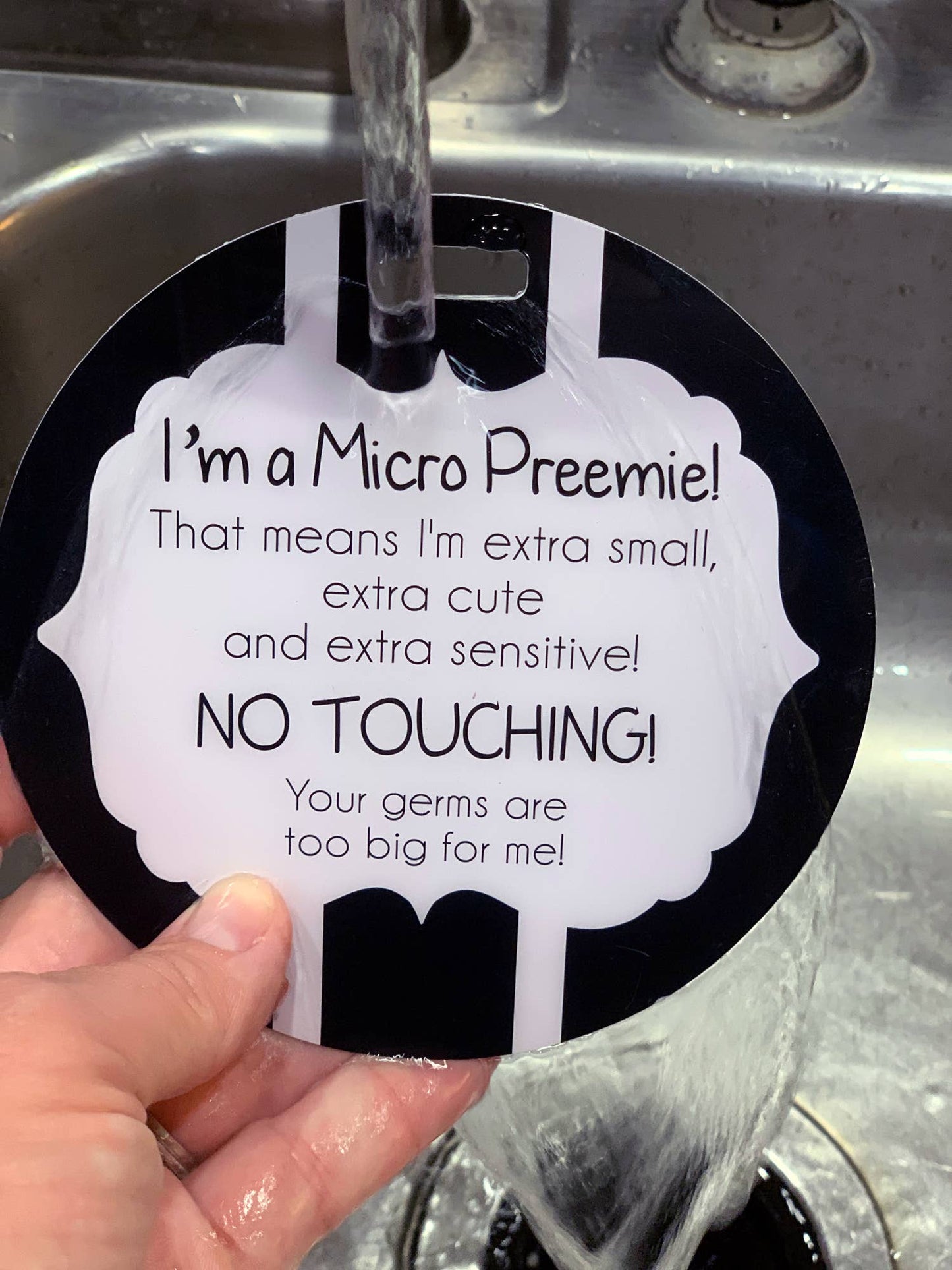 Micro Preemie No Touching Car Seat And Stroller Tag