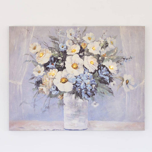 Blue and White Bouquet LED Print