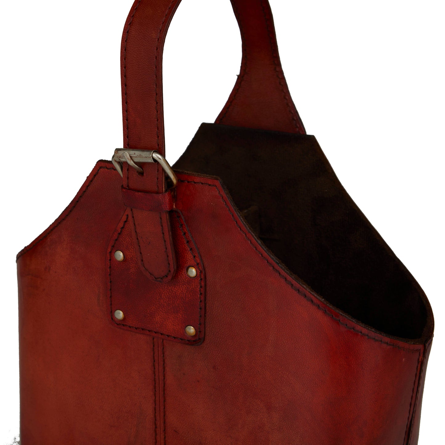 Modern Red Leather Wine Holder