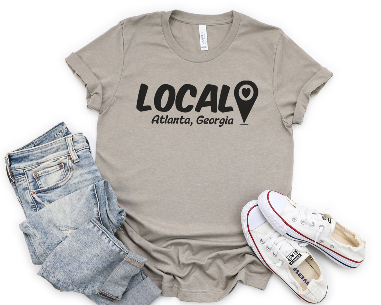 Sip and Shop Map Pin Tee