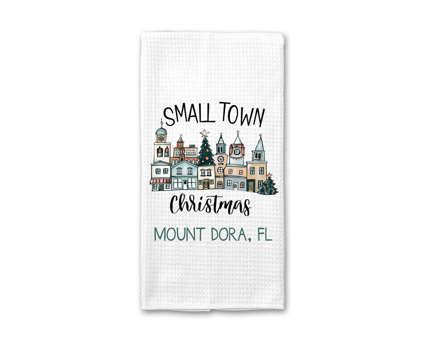 City State Custom Small Town Christmas Kitchen Home Towel