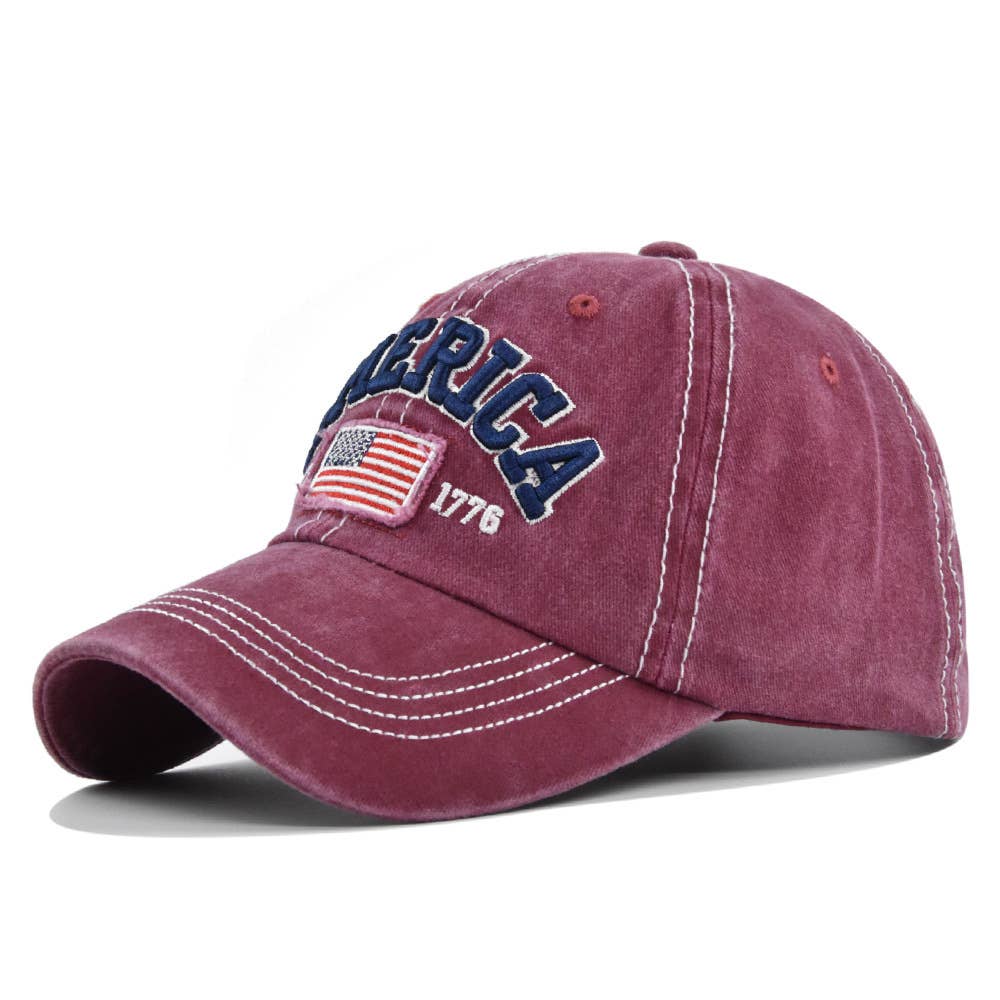 Fourth of July hat American flag embroidery baseball cap