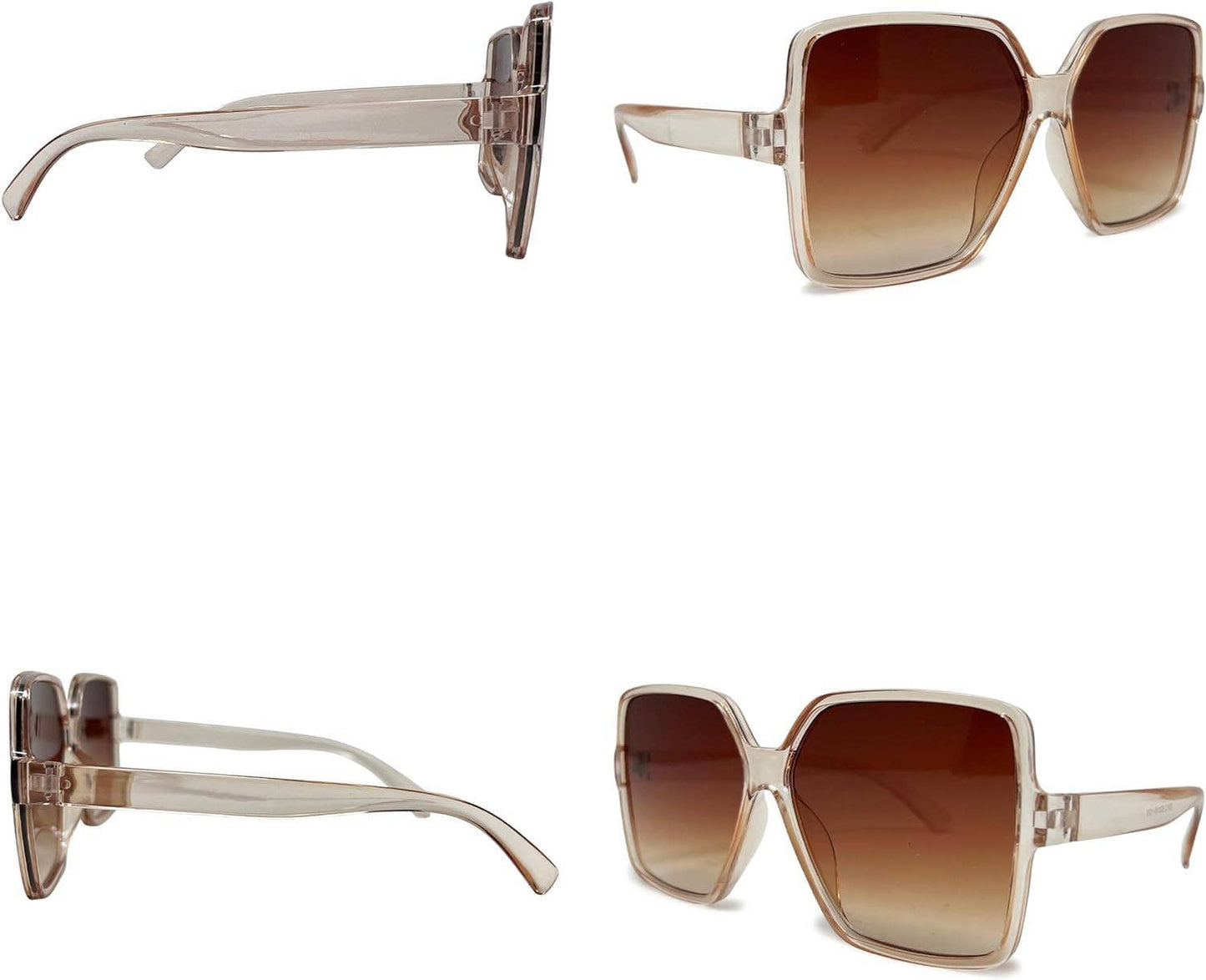 Oversized Square Sunglasses - Brown Frames/Ombre Brown