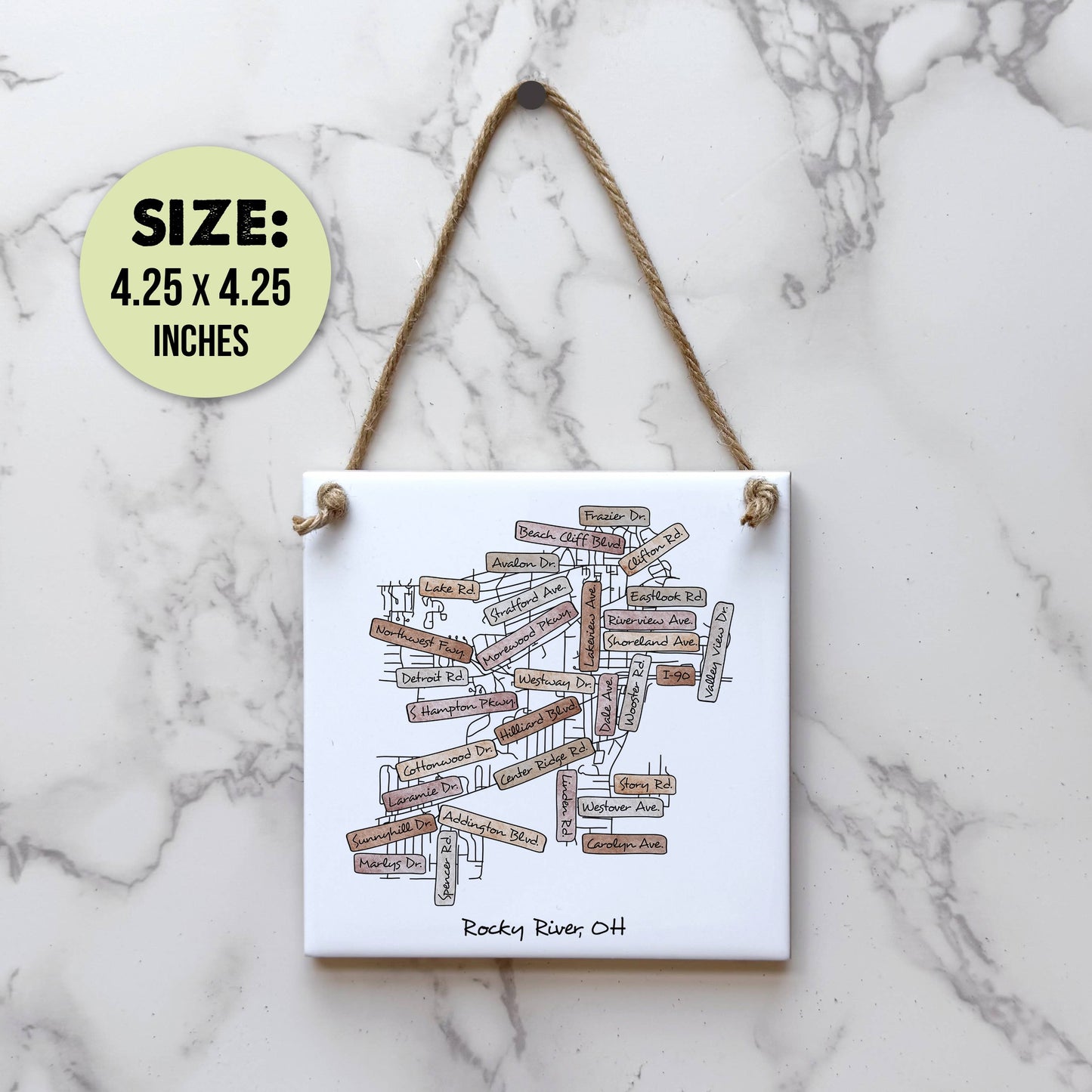 Custom City Street Map Sign - Mini Square - Custom Order