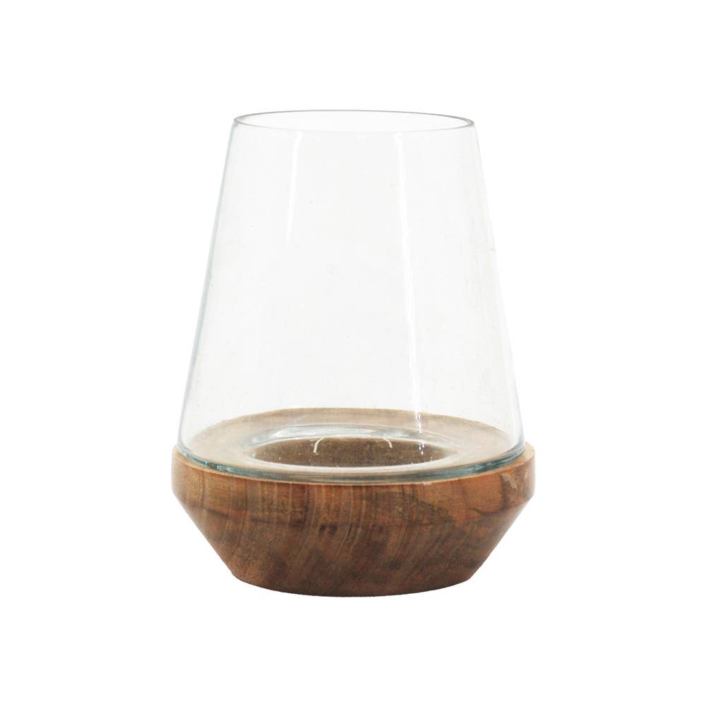Small Candle Cutout Hurricane Glass