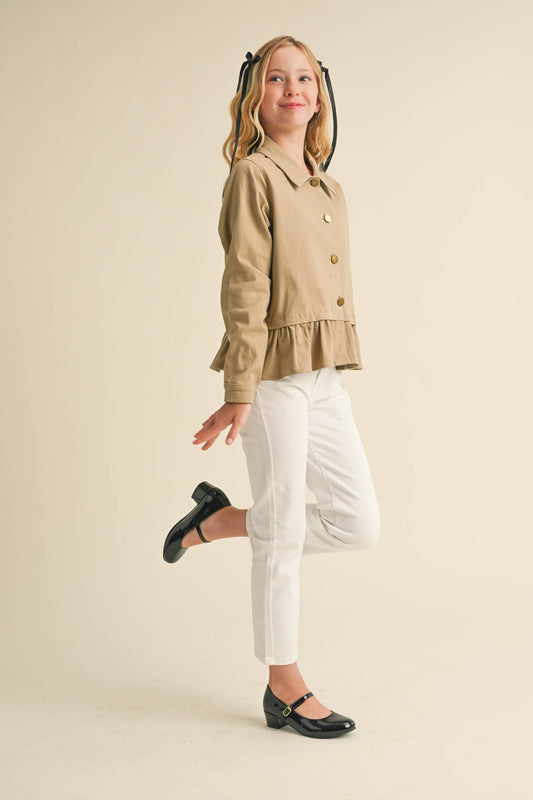TWEEN KIDS GIRLS CROPPED FIELD JACKET (7-14)