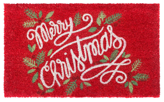 RugSmith Multi Berry Merry Christmas Doormat, 18" x 30"