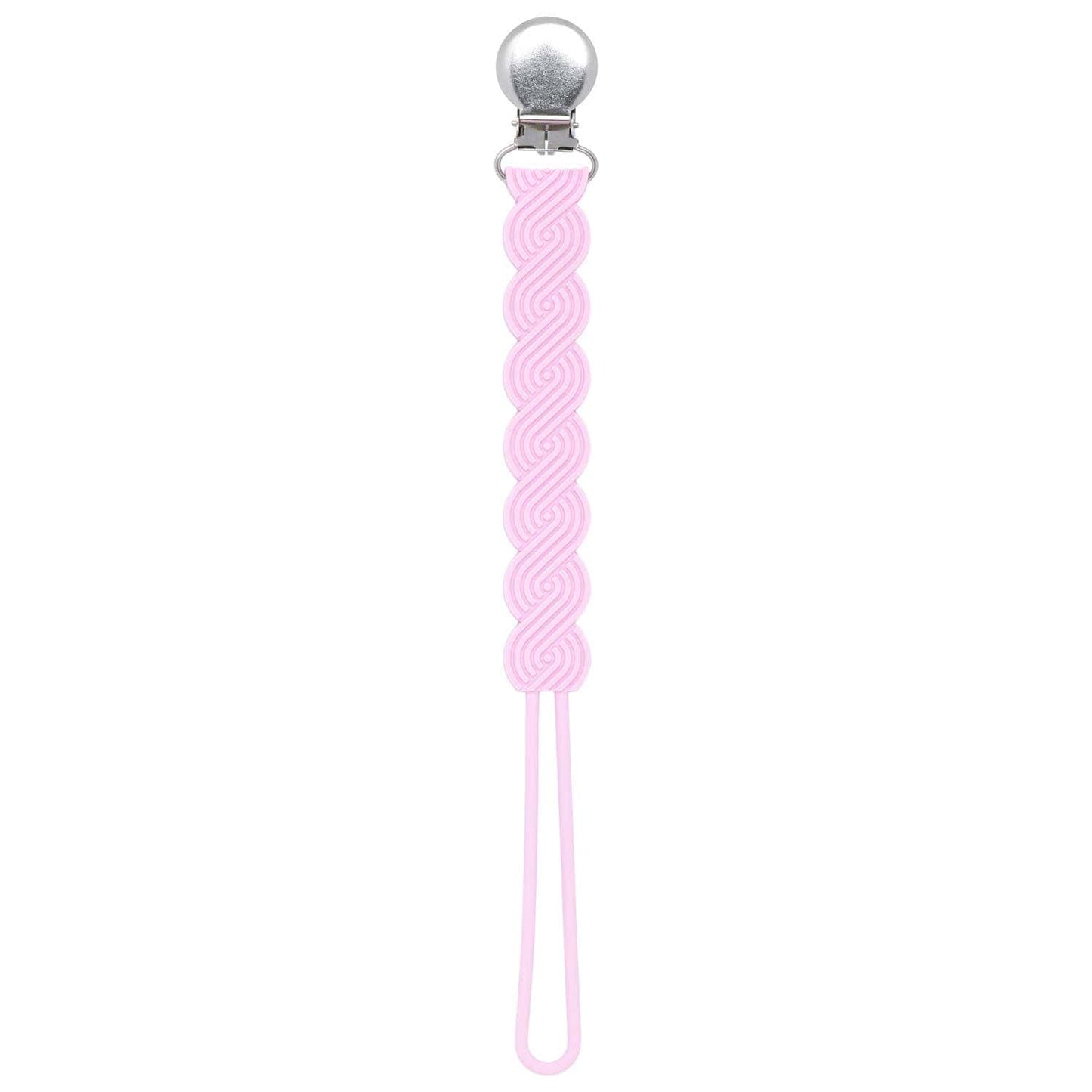 Waverly Pink All Silicone Modern Pacifier Clip