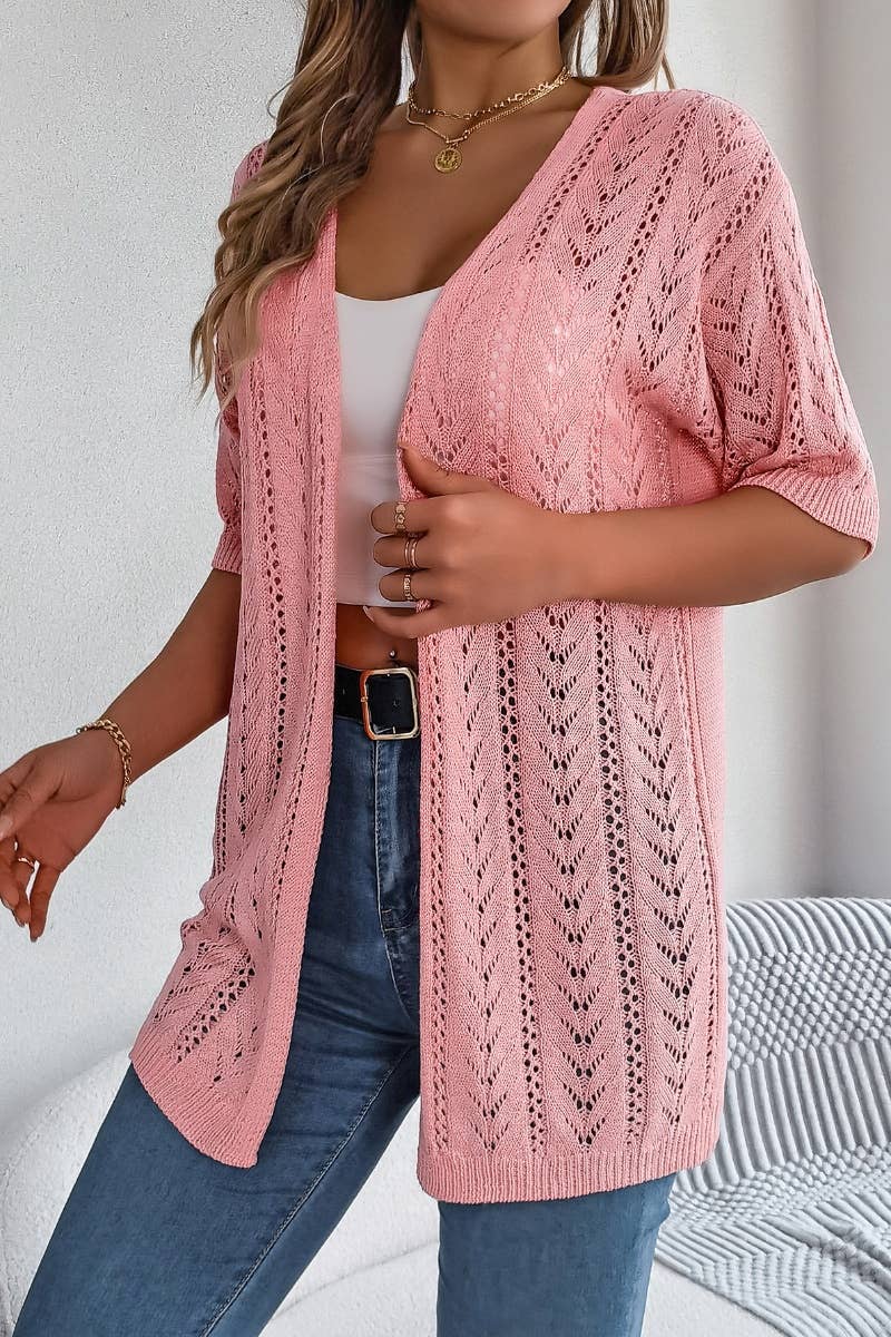 HOLLOW-KNIT SUNSCREEN SHIRT