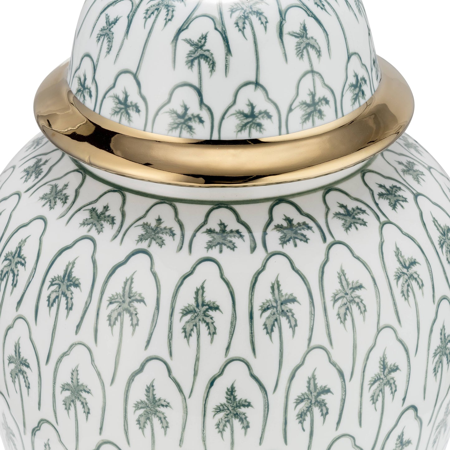 Ceramic Accents Lidded Decorative Ginger Jar - Green, 18 in.