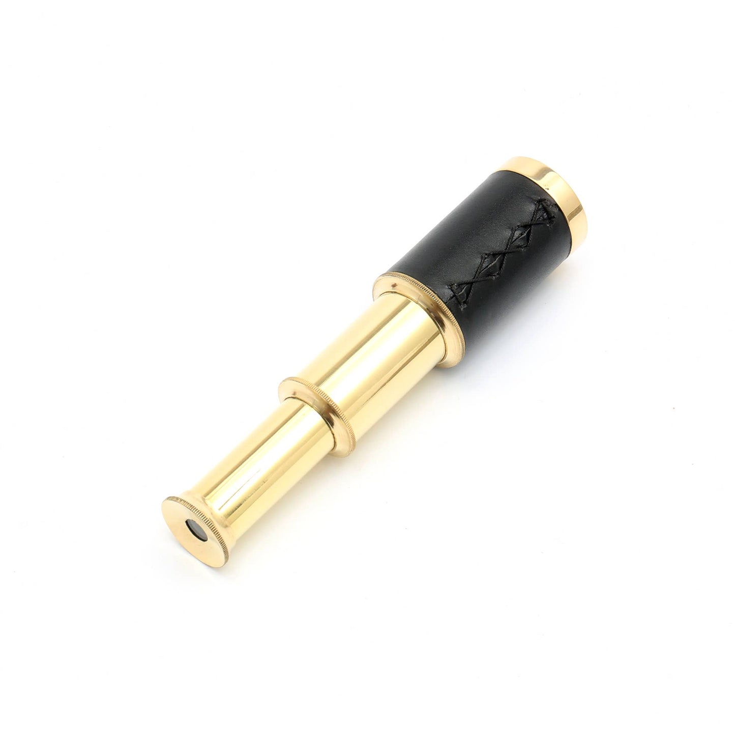 Brass handheld Collapsible Telescope with Wooden Box-6"