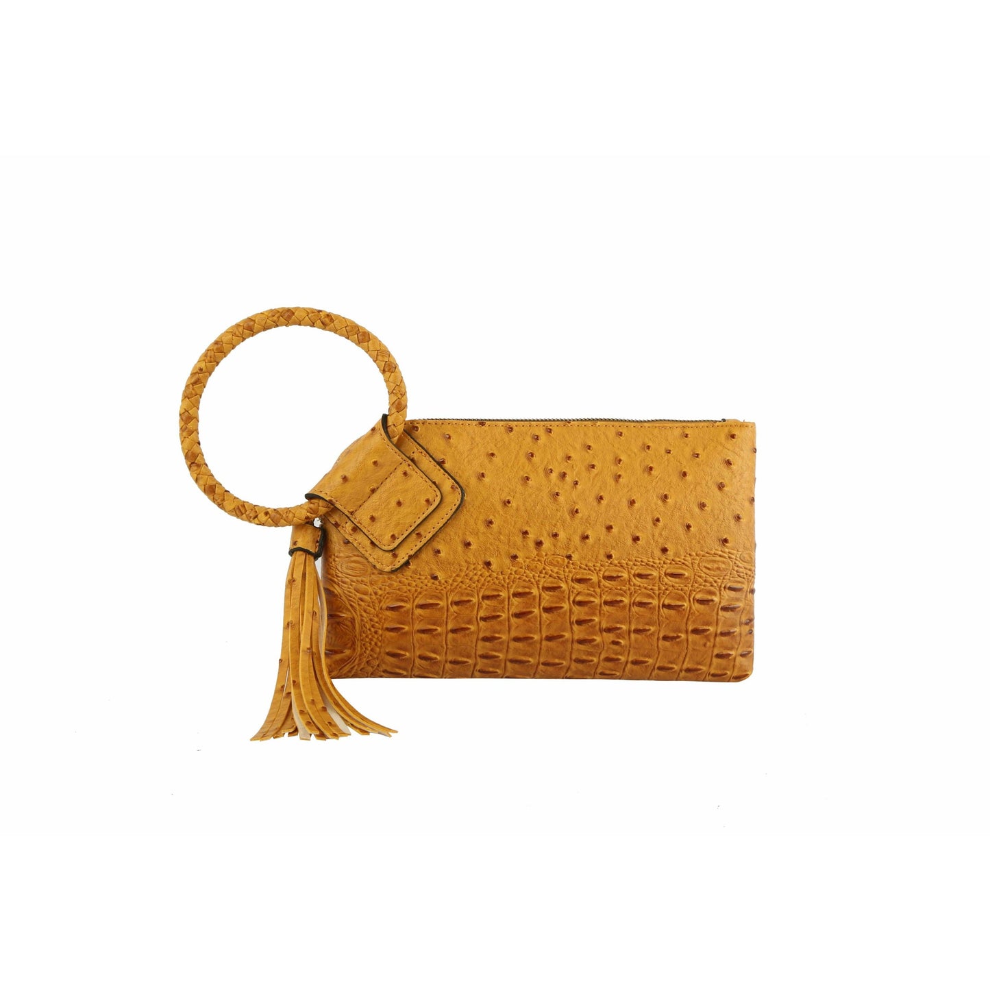 HF  Tassel Accented Embossed Wristlet Clutch  JYV-0374