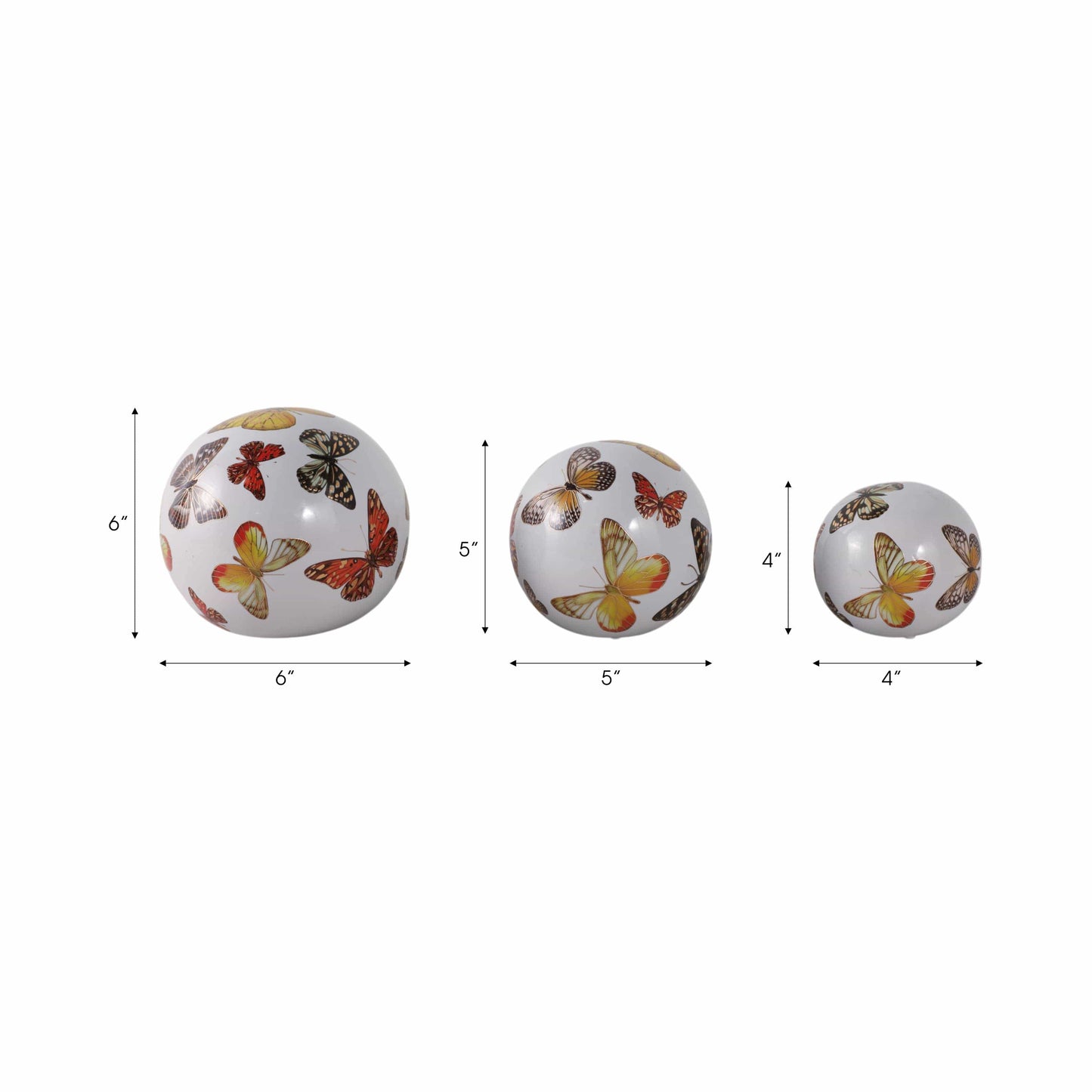 Ceramic Butterfly Print Orbs