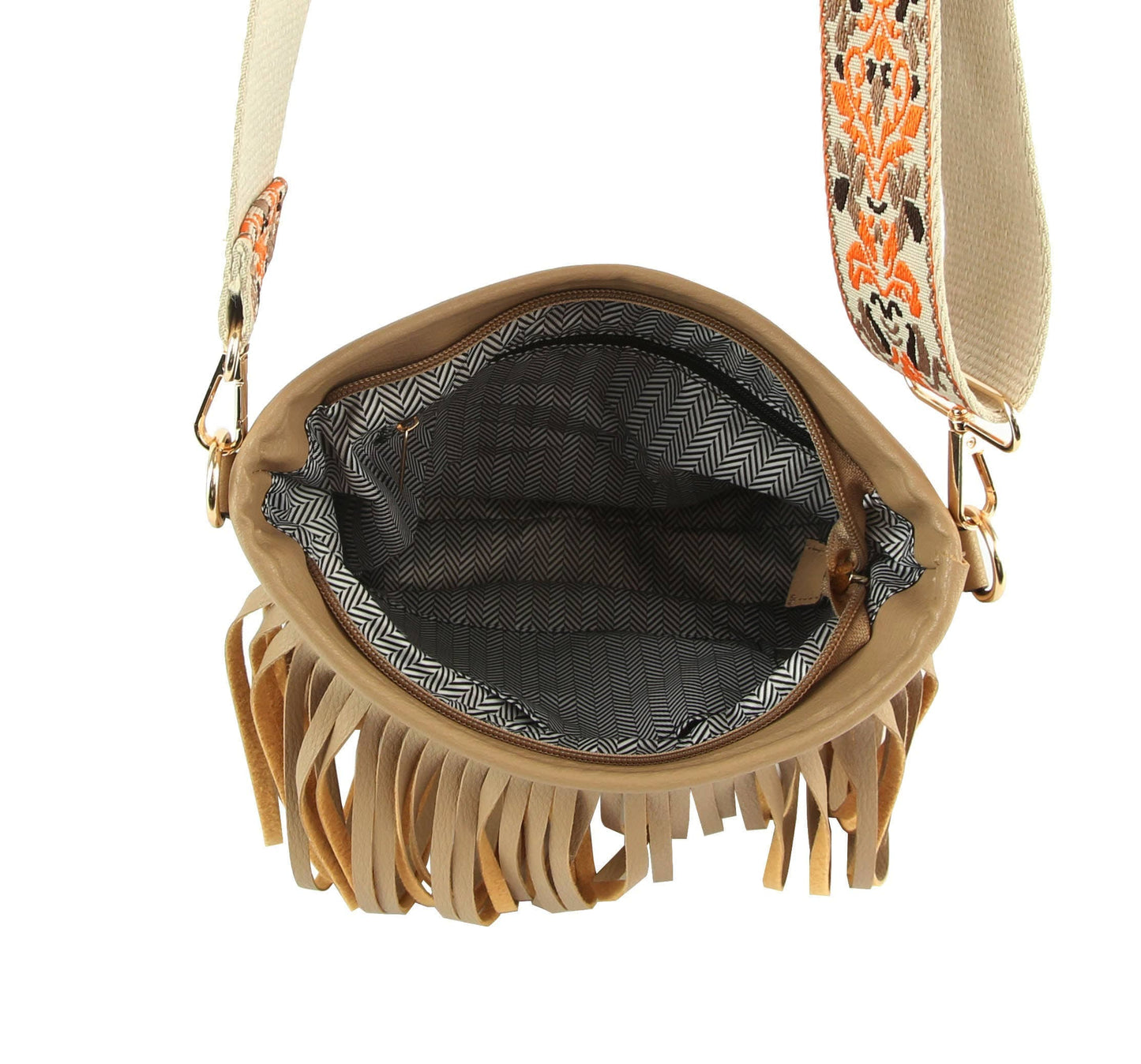 Women Crossbody Guitar strap Tassel Handbag